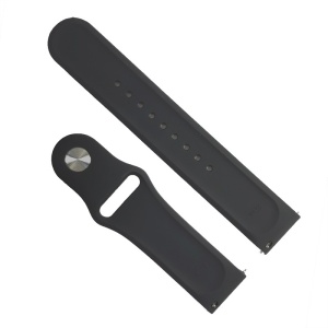 Curea pentru ceas Neagra din Silicon tip SmartWatch - 20mm, 22mm JD1606N - Img 4