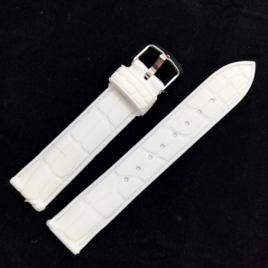 Curea Silicon Albă cu Imprimeu Crocodil – 20/22 mm