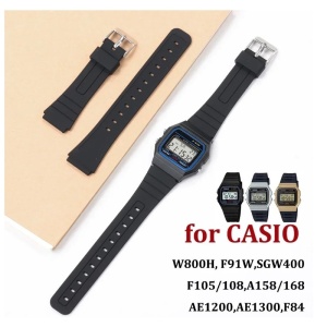 Curea silicon CASIO compatibilă F91W, W-800H, SGW-400, F84, F105/F108, A158/A168, AE1200/1300 – lățime 18mm / 20mm / 22mm WZ5352 - Img 5