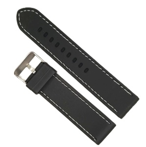 Curea Silicon Neagră cu Cusătură Albă – 22/22, 20/18 și 18/16 mm – Grosime 4 mm – Lungime M – Time Veranda WZ959 - Img 3