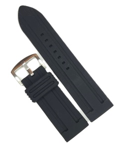 Curea Silicon Neagră Robustă – 24/26/28 mm – Grosime 5 mm – Cataramă Oțel – Sport
