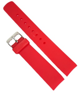 Curea Silicon Roșu cu Capete Curbate – 22 mm – Hipoalergenică – Lungime XL
