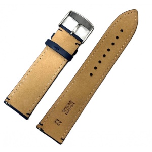 Curea unisex din piele naturală bleumarin, clasică, 18 / 20 / 22 / 24mm WZ1360 - Img 4