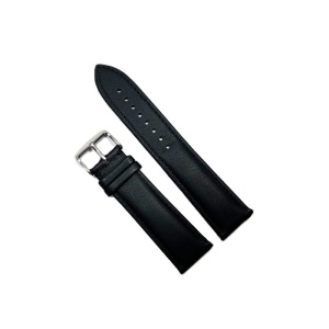 Curea unisex din piele naturală neagră, clasică, 18 / 20 / 22 / 24mm WZ966