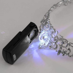 Lupă Portabilă 45X cu LED – Keychain – Fără Baterii – Pentru Lectură, Hărți, Inspecții Fine - Img 3