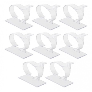 Set 100 Suporturi Acrilice Transparente pentru Ceasuri și Brățări – 8 x 6 x 3,5 cm – Expozitor Magazin