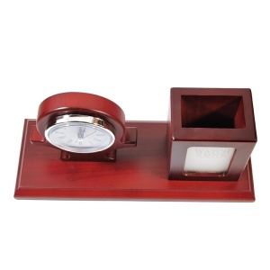 Set de birou cu ceas quartz si suport stilou 10070 - Img 2