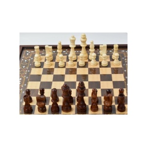 Set de Șah și Dame din Lemn „Mozaic Antic Premium” – Cadou Ideal, Realizat Manual - Img 2