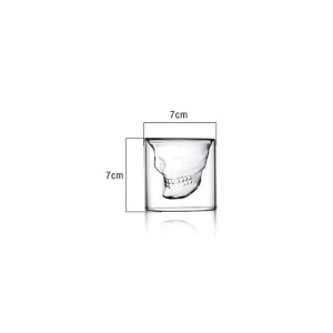 Set pentru Cognac, Whiskey Sticla-decantor Cap de Mort si 2 pahare - Img 4