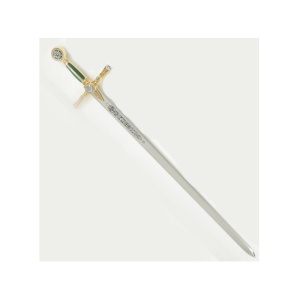 Spadă cu Simboluri Masonice – Ediție de Lux cu Catifea Verde – Oțel de Toledo – 116 cm