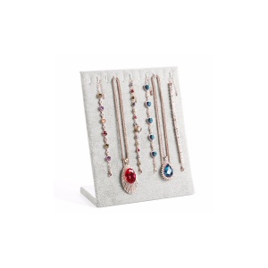 Suport Expunere Lănțișoare și Pandantive – Catifea – 11 Spații – 25 x 20 x 10,5 cm – Culori Negru/Gri – WZ1671 - Img 2