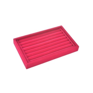 Suport Organizare Inele, Bijuterii și Butoni – Catifea – 23 x 14,5 x 3 cm – 4 Culori (Negru, Gri, Roșu, Fuchsia) – WZ444 - Img 8