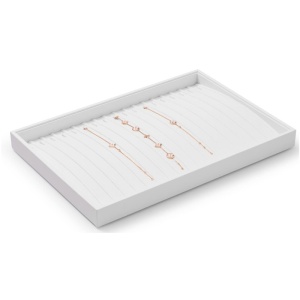 Tavă Organizatoare Oirlv – Premium White PU Leather, Specială pentru Brățări și Lanțuri