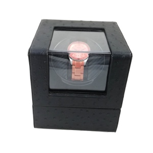 Watch Winder 1 + 0 - Piele Ecologica Neagra cu Imprimeu Strut - WW3903 - Img 2
