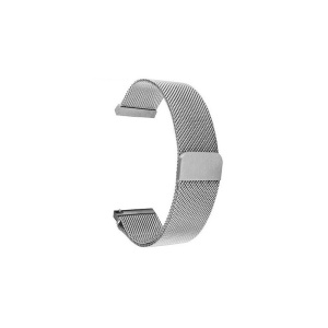 Brățară Argintie pentru SmartWatch – Împletitură Milaneză – 20mm / 22mm – Cataramă Magnetică – Oțel Inoxidabil – WD017