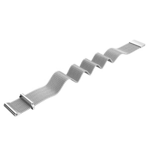 Brățară Argintie pentru SmartWatch – Împletitură Milaneză – 20mm / 22mm – Cataramă Magnetică – Oțel Inoxidabil – WD017 - Img 2