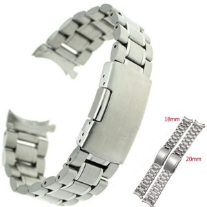 Brățară Ceas Oțel Inoxidabil – Capete Curbate – 16/18/20/22/24 mm – Zale Pline Turnate – Închidere Fluture