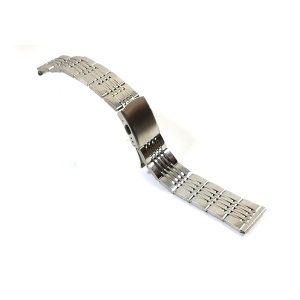 Bratara de ceas argintie cu butoane laterale 20mm WZ4769 - Img 4