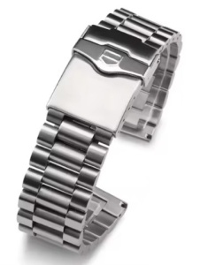 Brățară Oțel Inoxidabil Compatibilă TAG Heuer F1 – 20/22 mm – Argintie – Capete Drepte – Închidere Push Button