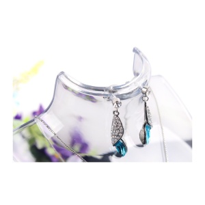 Bust expunere bijuterii acrilic transparent / alb / negru - Img 3