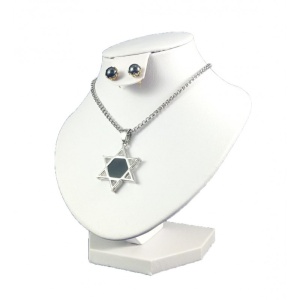 Bust Expunere Bijuterii Alb Piele Ecologica - Inaltimi diverse S / M - WZ2090 - Img 2