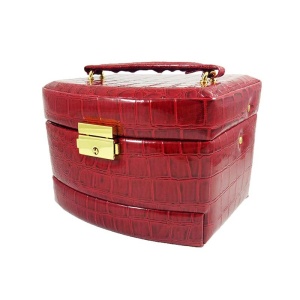 Caseta Bijuterii Piele Ecologica Lavinia Neagra / Rosie / Maro / Visiniu / Violet- Z2073 - Img 10