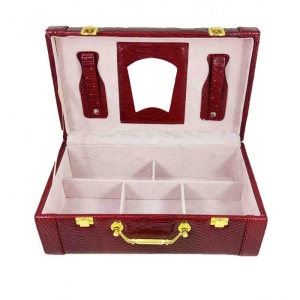 Caseta Bijuterii Tip Servieta Rosie / Neagra / Crem Maria WZ2168 - Img 3