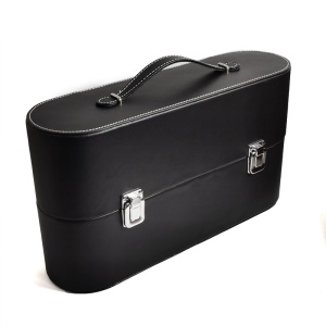 Caseta pentru vin invelita in piele ecologica cu set pahare - Img 3