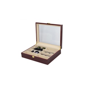 Caseta Toc Ochelari 8 Spatii - Lemn Rosu - WZ4036