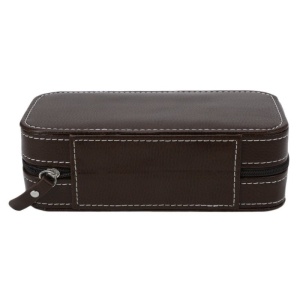 Caseta Transport Ceasuri Piele Ecologica Maro / Neagra 2 Spatii PU80 - Img 4