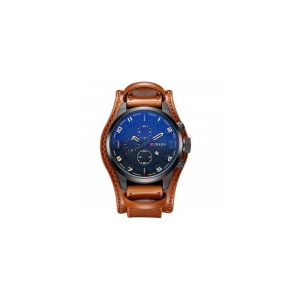 Ceas barbatesc CURREN original negru curea maro - Img 3