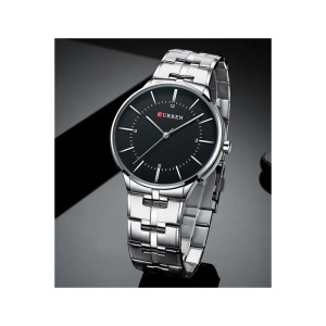 Ceas Barbătesc Curren WZ8321 | Design Metalic Modern cu Cadran Negru - Img 3