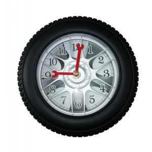 Ceas de Perete Anvelopă MAG WHEEL MINI Negru / Auriu / Argintiu WZ2368