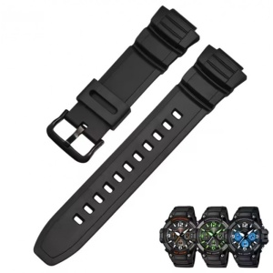 Curea Cauciuc Compatibilă Casio – 16/26 mm – Pentru MCW-100, MCW-110, W-S220, AE-2000W, HDD-S100 – Cataramă Oțel