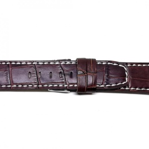 Curea Ceas „Cross-Grain Sport” C3025 – Piele Maro cu Cusătură Albă Contrastantă (18mm - 24mm) - Img 4