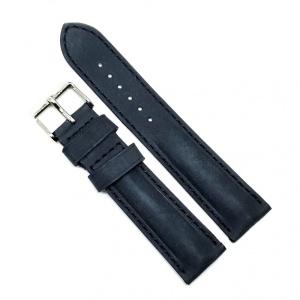 Curea Ceas „Fleurus Kraft Stealth” – Piele Robustă de Vițel, Negru Integral (18mm - 24mm)
