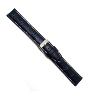 Curea Ceas „Pure Comfort” 6XL20 – Piele Naturală Hipoalergenică, Negru Mat (18mm - 24mm) - Img 3