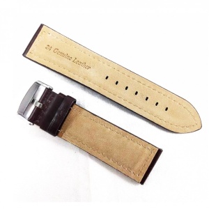 Curea Ceas Piele Naturală Maro Închis Cusătură Albă 18mm, 20mm, 22mm, 24mm - WZ2365 - Img 2