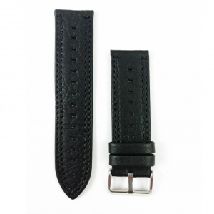 Curea Ceas Piele Naturala Neagra 20mm, 22mm, 24mm - Cusatura Dubla - WZ2155 - Img 2
