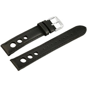 Curea Ceas Piele Naturala Neagra cu Gauri 20mm 22mm 8157101000 - Img 1