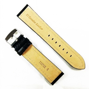 Curea Ceas Piele Naturala Neagra Cusatura Alba 18mm, 20mm, 22mm - WZ2287 - Img 2