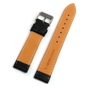 Curea Ceas Piele Naturala Neagra Cusatura Rosie 12mm 14mm 16mm 18mm 20mm 22mm 24mm 26mm 28mm WZ2062 - Img 2