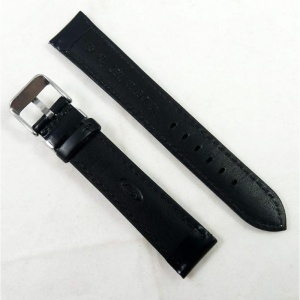 Curea Ceas Piele Naturala XL Neagra Cusatura Alba 20mm 22mm WZ2326 - Img 2