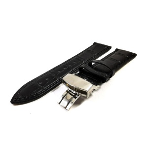 Curea ceas piele neagra Deployant 18 mm 20 mm 22 mm 24 mm C005 - Img 5