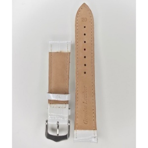 Curea Ceas Premium – Piele Naturală Albă, Imprimeu Crocodil (C055) - Img 2