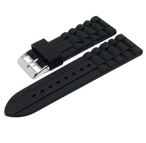 Curea Ceas Silicon Neagră Waterproof 18/20/22mm | Rezistentă la Apă | Cataramă Oțel