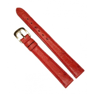 Curea de Ceas din Piele de Struț – Made in France – Fleurus – 12/10 mm – Cataramă Aurie – Grosime 3 mm