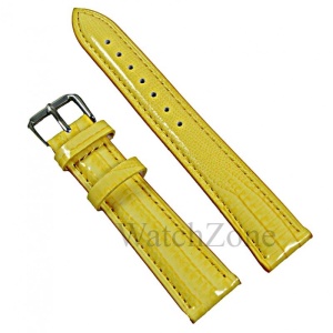 Curea De Ceas Din Piele Galbena Imprimeu Sarpe 12mm - 22mm - Img 1