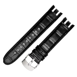Curea de ceas din piele naturală 21mm compatibilă Swatch Men YRS403 / YRS412 / YRS402G