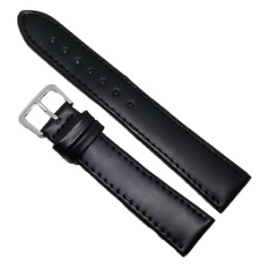 Curea de ceas din piele naturala neagra - 19mm - C2976